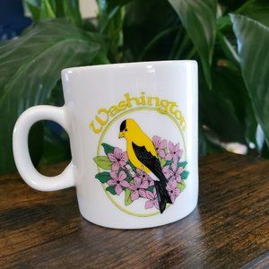 Washington Handle Shot Glass with Bird & Flowers